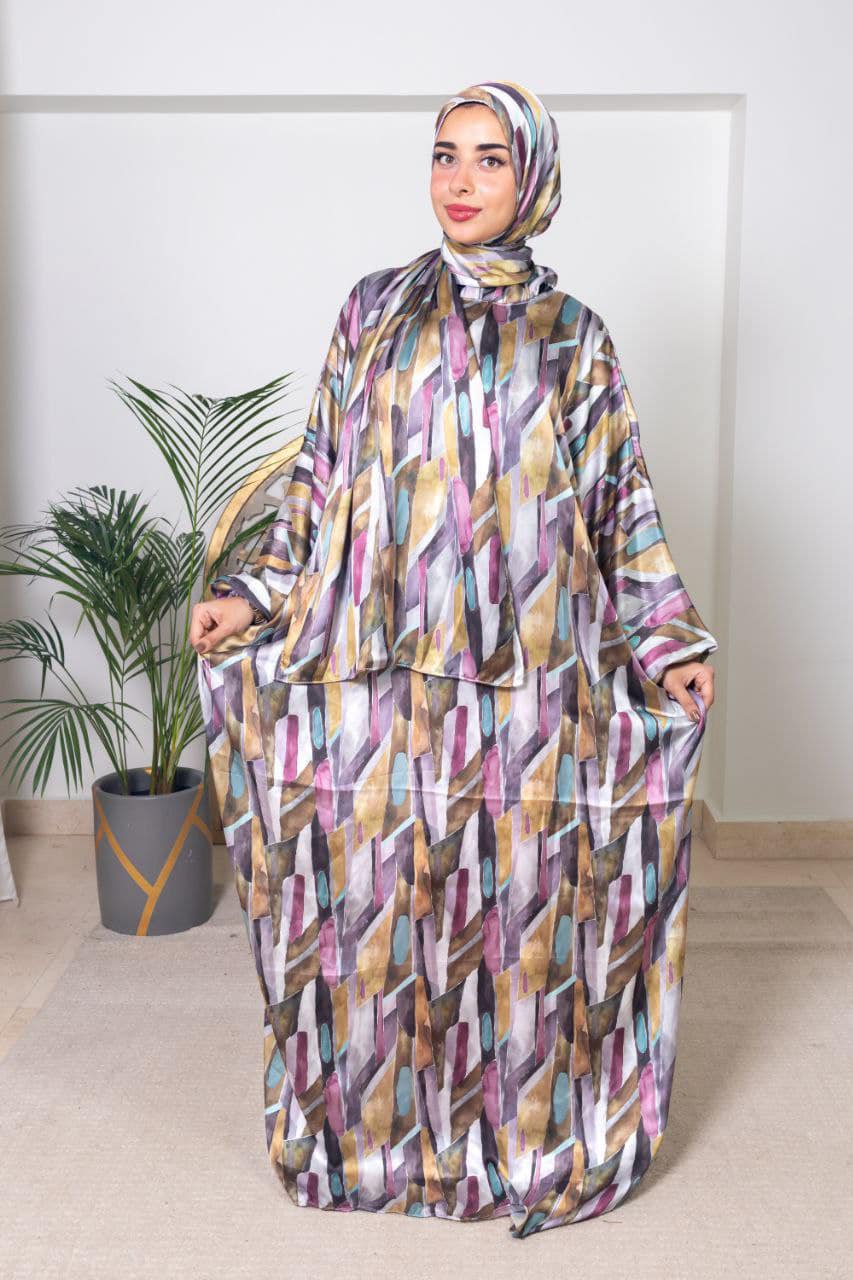 Satin Esdal With Scarf