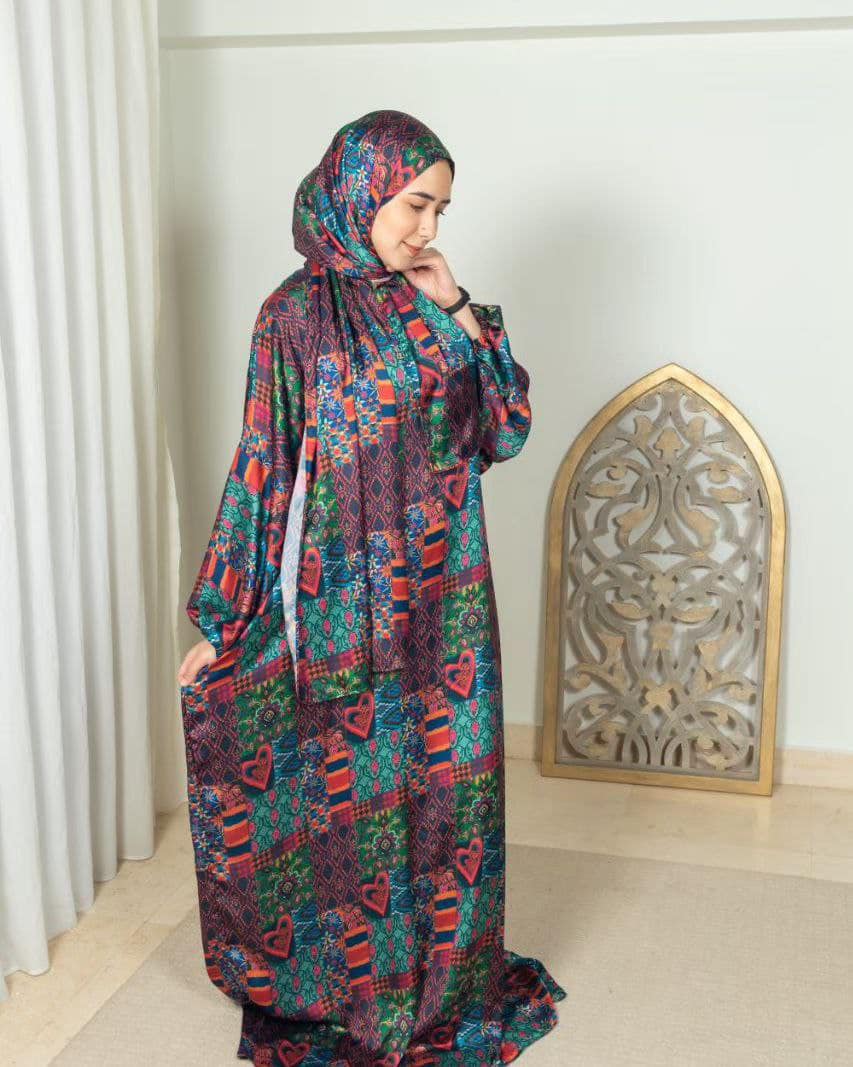 Satin Esdal With Scarf